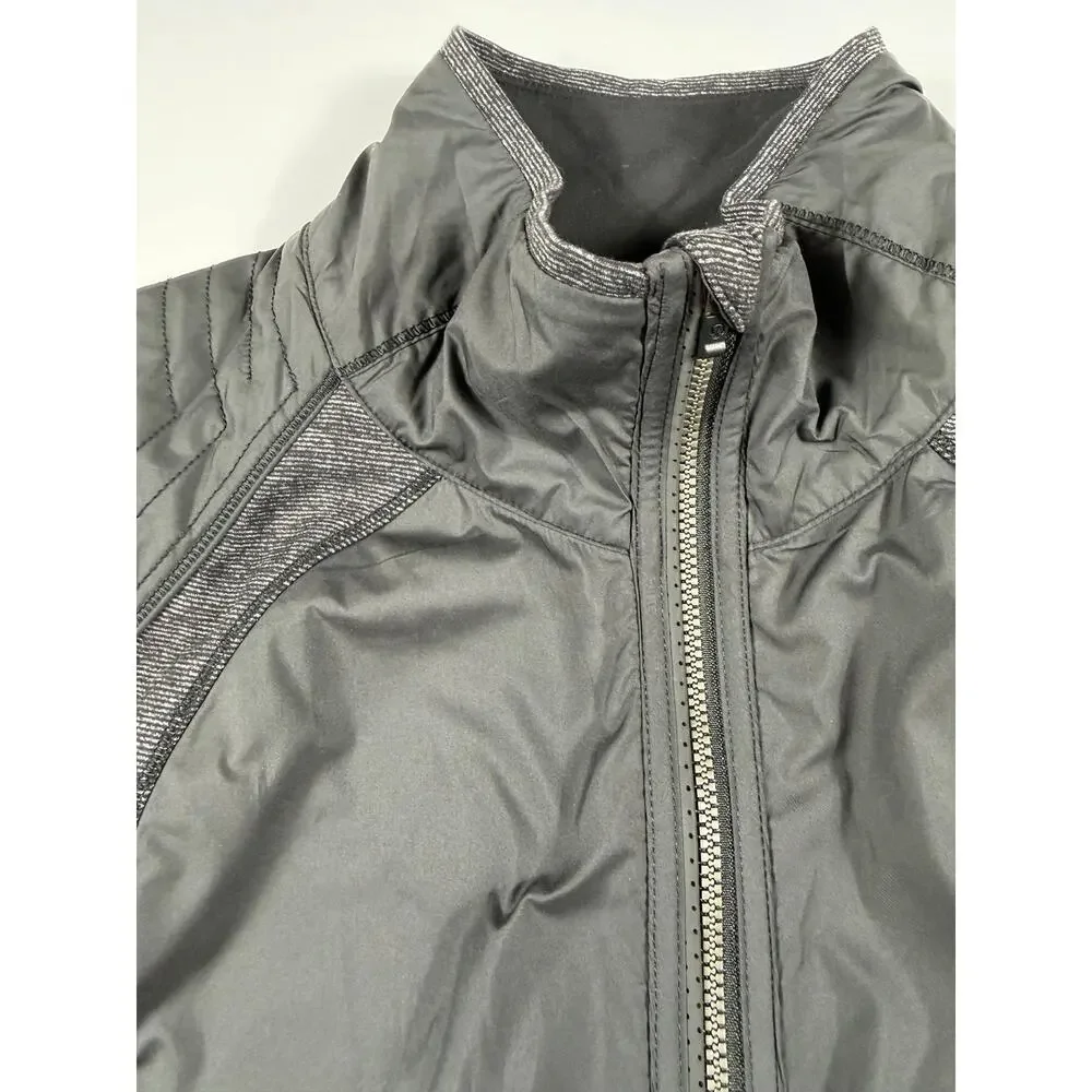 Lululemon Rebel Runner Jacket Black Wee Stripe Heathered Black Size 12